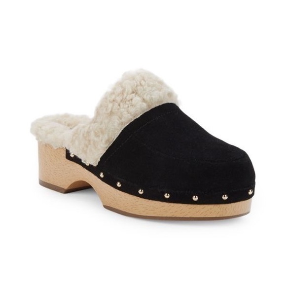 Kensie Joselynn Faux Shearling & Suede Mules Size 7.5 Nwot